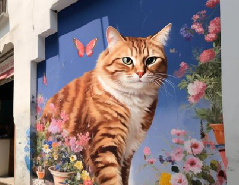  宜黄自己绘制有个性的手绘墙