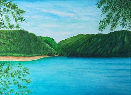  宜黄在墙绘中，如何绘画绿水青山？